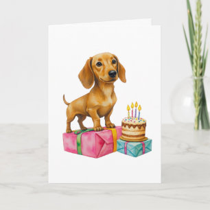 Gelukkige verjaardag dachshond puppy hond vader mo kaart