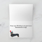 Gelukkige Verjaardag Dachshund Kaart (Binnen)