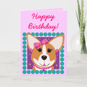 Gelukkige Verjaardag! De Dame van Corgi Kaart