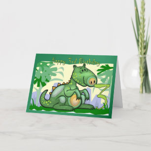 Gelukkige Verjaardag Dinosaurus Kaart 3e Verjaarda