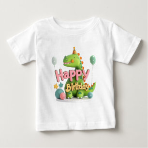 Gelukkige verjaardag dinosaurus - leuk T-shirt voo