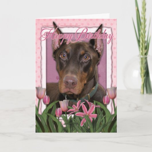 Gelukkige Verjaardag - Doberman - Rocky Kaart (Voorkant)