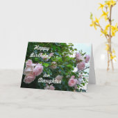 Gelukkige Verjaardag-Dochter/Roze Rozen Kaart (Gele Bloem)