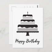 Gelukkige verjaardag | Drie lagen cake Briefkaart (Voorkant / Achterkant)