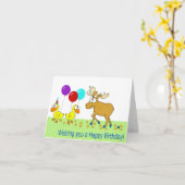 Gelukkige Verjaardag Eend Moose Kaart (Gele Bloem)