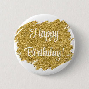 Gelukkige Verjaardag Eenvoudig Minimaal Ronde Button 5,7 Cm