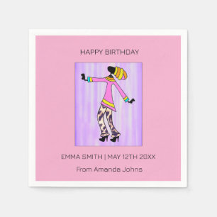 Gelukkige verjaardag, elegant en trendy meisje servet