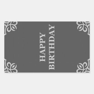 gelukkige verjaardag (elegantGreys) Rechthoekige Sticker