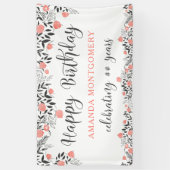 Gelukkige Verjaardag ELK Jaar Roos Goud & Koraal B Spandoek (Verticaal)