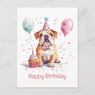 Gelukkige verjaardag Engelse Bulldog Briefkaart