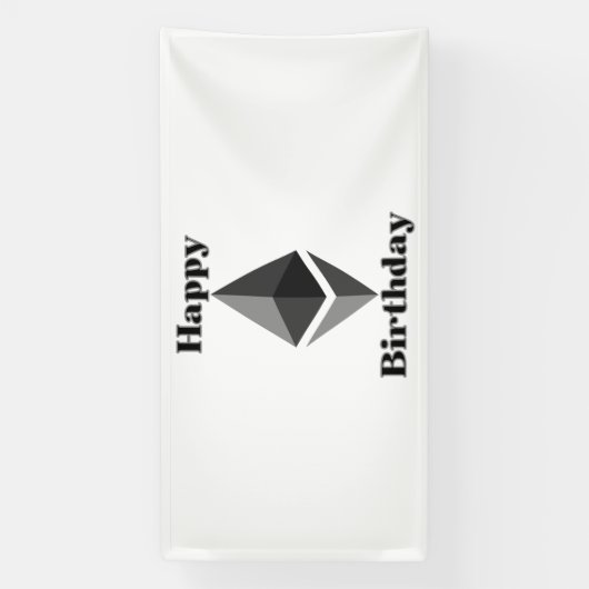 Gelukkige verjaardag Ethereum Icoon 4x8 Vinyl Bann Spandoek (Verticaal)