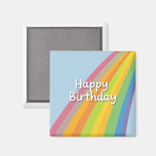 Gelukkige verjaardag Felicitatie & Kleurrijke Rege Magneet