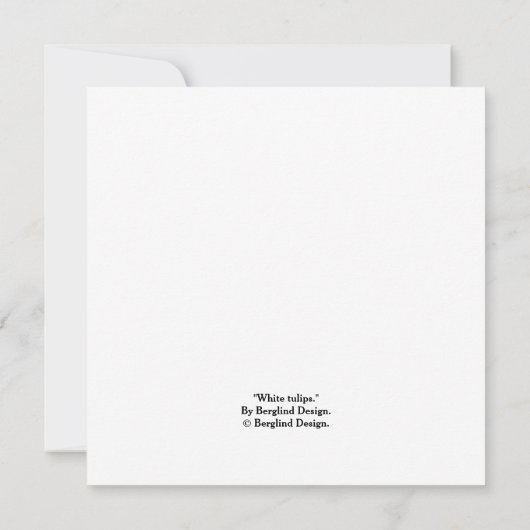 Gelukkige verjaardag fine art witte tulp bloemen g kaart (Achterkant)