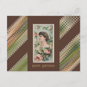 Gelukkige verjaardag Floral Beauties Mosroos Briefkaart