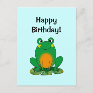 Gelukkige verjaardag! (frog) briefkaart