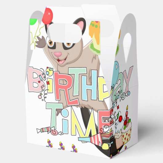 Gelukkige Verjaardag Gable Favor Box Possum Cake Bedankdoosjes (Geopend)