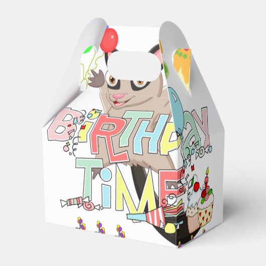 Gelukkige Verjaardag Gable Favor Box Possum Cake Bedankdoosjes (Voorkant Zijde)