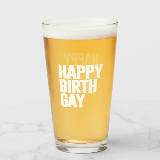 Gelukkige Verjaardag Gay Glas (Voorkant gevuld)