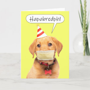 Gelukkige Verjaardag Gedempt Praten Puppy In Gezic Feestdagen Kaart