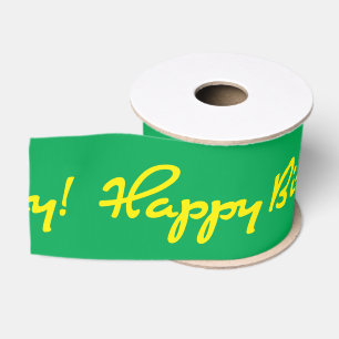 Gelukkige verjaardag! geel Casual schrift Grosgrain Lint