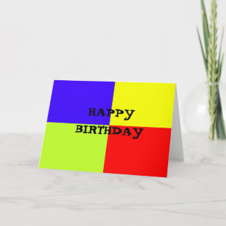 Gelukkige Verjaardag Gekleurde Block Art Kaart