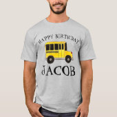 Gelukkige Verjaardag Gele School Bus Leraar Onderw T-shirt (Voorkant)