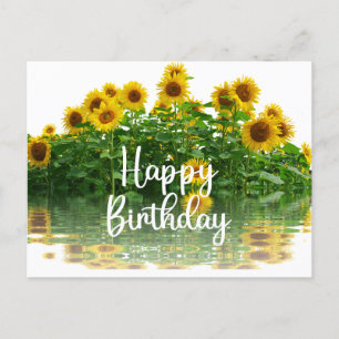 Gelukkige verjaardag Gele Zonnebloemen Briefkaart