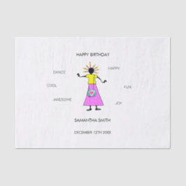 Gelukkige Verjaardag, Geweldige Verjaardag Meisje  Tissuepapier