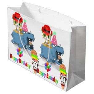 Gelukkige Verjaardag Gift Bag Hippopotamus Groot Cadeauzakje