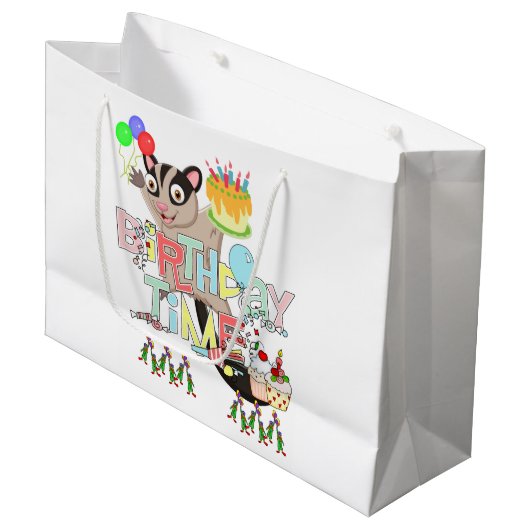 Gelukkige Verjaardag Gift Bag Possum Cake Groot Cadeauzakje (Voorkant Gekanteld)