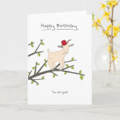 Gelukkige Verjaardag - Goat Kaart (Gele Bloem)