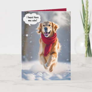 Gelukkige verjaardag Golden Retriever in de sneeuw Kaart