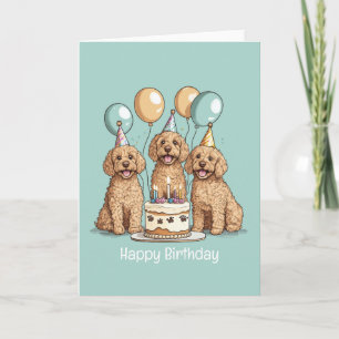 Gelukkige Verjaardag Goldendoodle Honden Kaart