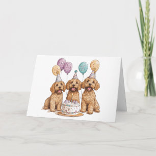 Gelukkige Verjaardag Goldendoodle Honden Verjaarda Kaart