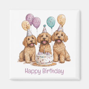 Gelukkige Verjaardag Goldendoodle Honden Verjaarda Magneet