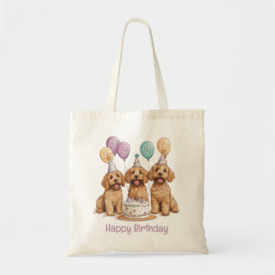 Gelukkige Verjaardag Goldendoodle Honden Verjaarda Tote Bag