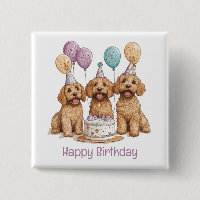 Gelukkige Verjaardag Goldendoodle Honden Verjaarda