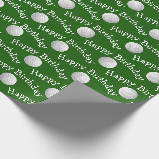 Gelukkige Verjaardag golfballen Cadeaupapier (Hoek)
