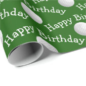 Gelukkige Verjaardag golfballen Cadeaupapier (Rol Hoek)