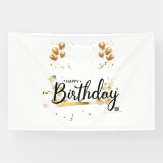 Gelukkige Verjaardag Goud 4x6 Vinyl Banner