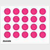 Gelukkige Verjaardag Goud Heet Roze Custom Naam Kl Ronde Sticker (Vel)