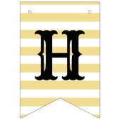 Gelukkige Verjaardag Goud Zwart Modern Elegant Dec Vlaggetjes (Tweede vlag)