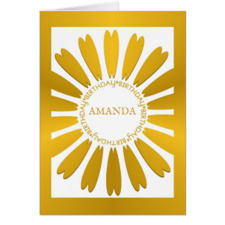 Gelukkige Verjaardag Gouden Bloem Ontwerp