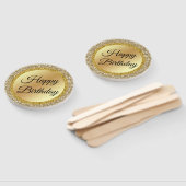 gelukkige verjaardag , gouden luxe backgroun klass handwaaier (Niet-gemonteerd)