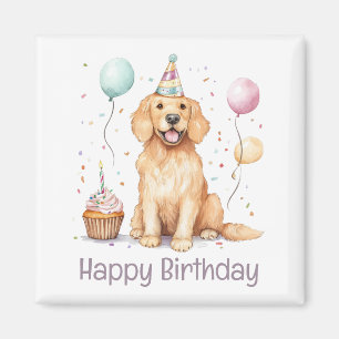 Gelukkige Verjaardag Gouden Retriever hond Magneet