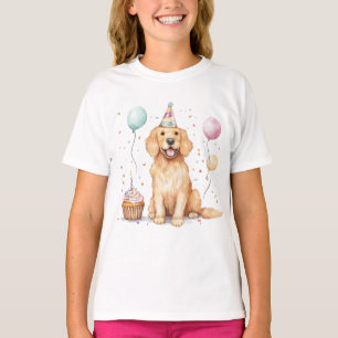 Gelukkige Verjaardag Gouden Retriever hond T-shirt