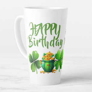 Gelukkige verjaardag groene geluks-Ierse leeftijd  Latte Mok