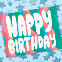 GELUKKIGE VERJAARDAG Groovy Bubble Letters Aangepa