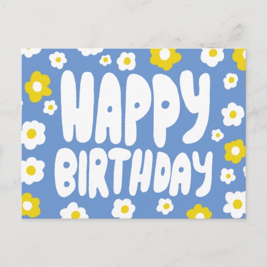 GELUKKIGE VERJAARDAG Groovy Daisies CUSTOM Day Briefkaart (Voorkant)