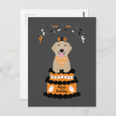 Gelukkige verjaardag Halloween Golden Retriever Briefkaart (Voorkant / Achterkant)